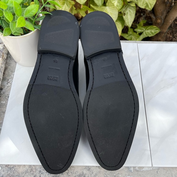 HUGO BOSS Highline Derby Oxford Dress Shoes BLACK LEATHER SIZE 8.5 - Picture 8 of 15